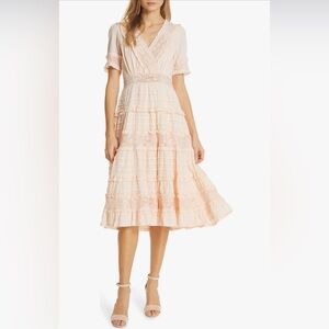 Love Sam Babette Ruffle Lace Midi Dress - size small
